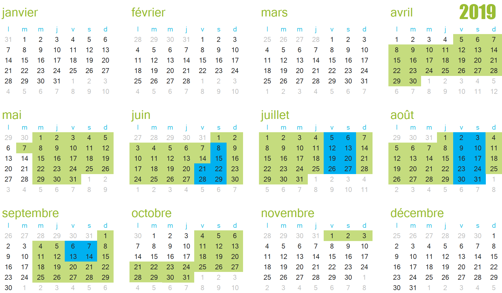 Calendrier Puy du Fou 2019